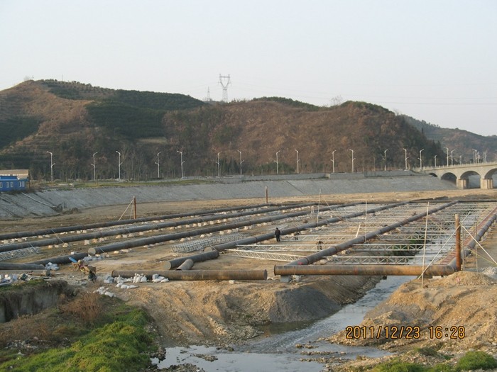 武当山太极湖新区大型水上悬浮式水幕电影音乐喷泉工程 现场施工相片